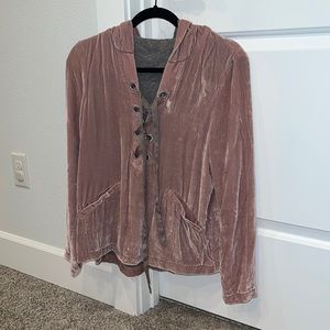 Free people velvet hoodie